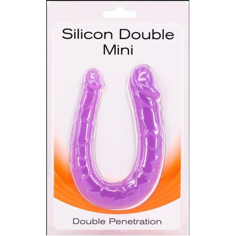 Фиолетовый двусторонний мини-фаллоимитатор Silicon Double Mini - 23 см.